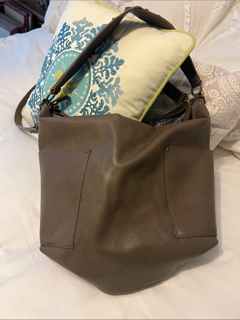 Steve Madden Taupe Shoulder Hobo Bag